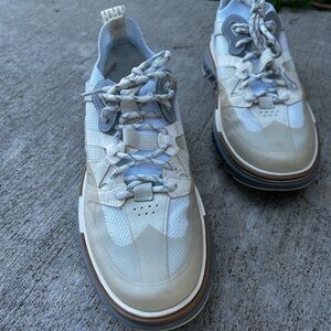 White and Gray Cole Haan Zerogrand Women’s Sneakers with Cushioned Sole